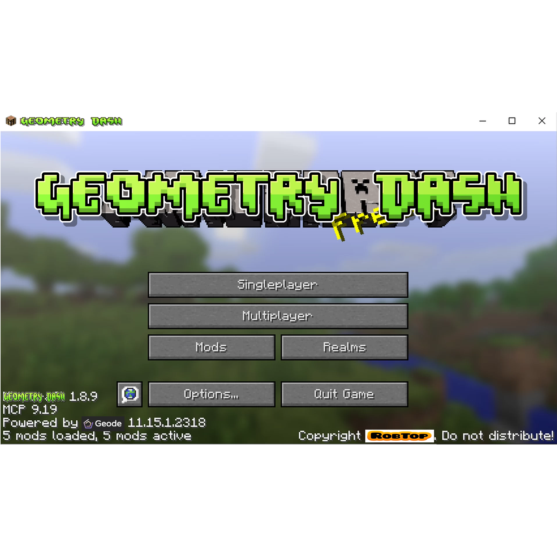 Minecraft menu
